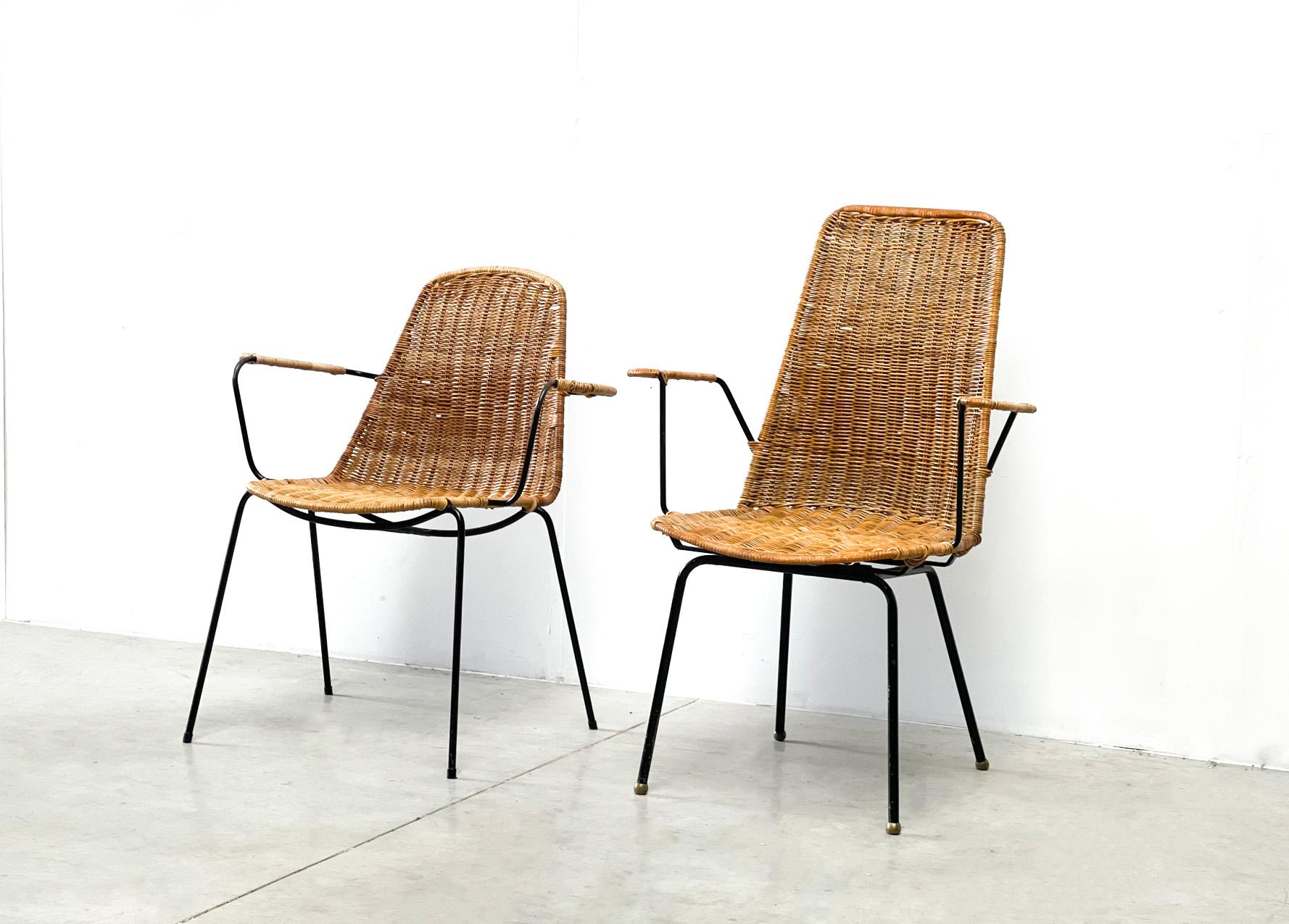 Set of Two Rattan Easy Chairs For Sale 3