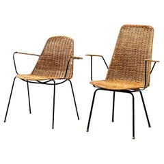 Used Set of Two Rattan Easy Chairs