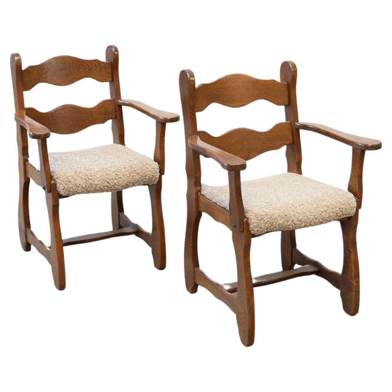 Set of two razorback armchairs