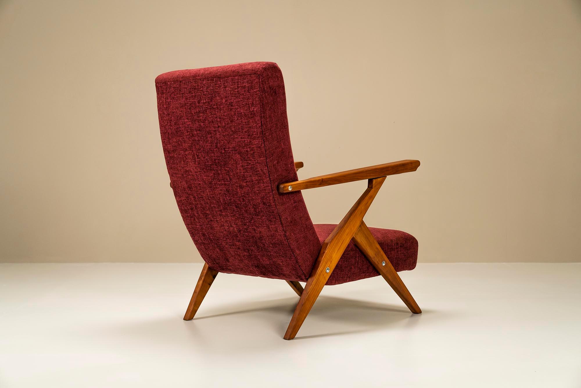 Set of Two Reclining Lounge Chairs in the Style of Antonio Gorgone, Italy, 1950s In Good Condition In Hellouw, NL