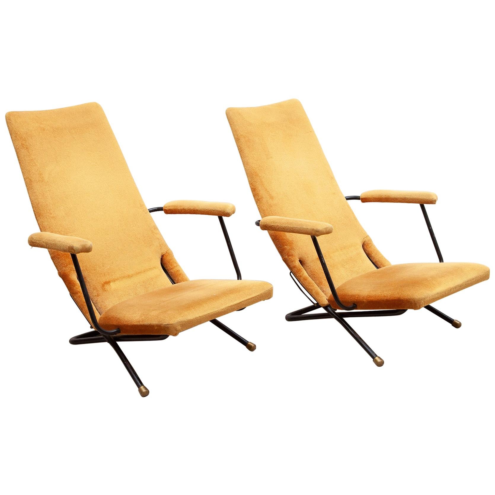 Set of Two Reclining Lounge, Easy Chairs, 1950s Germany