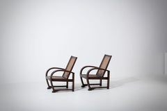 Set of Two Reconstruction Walnut Armchairs, 1940s, France