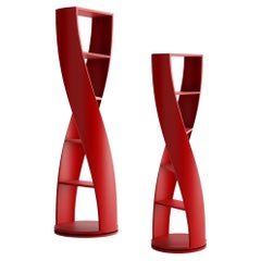 Set of Two Red Bookcases Mydna Collection by Joel Escalona