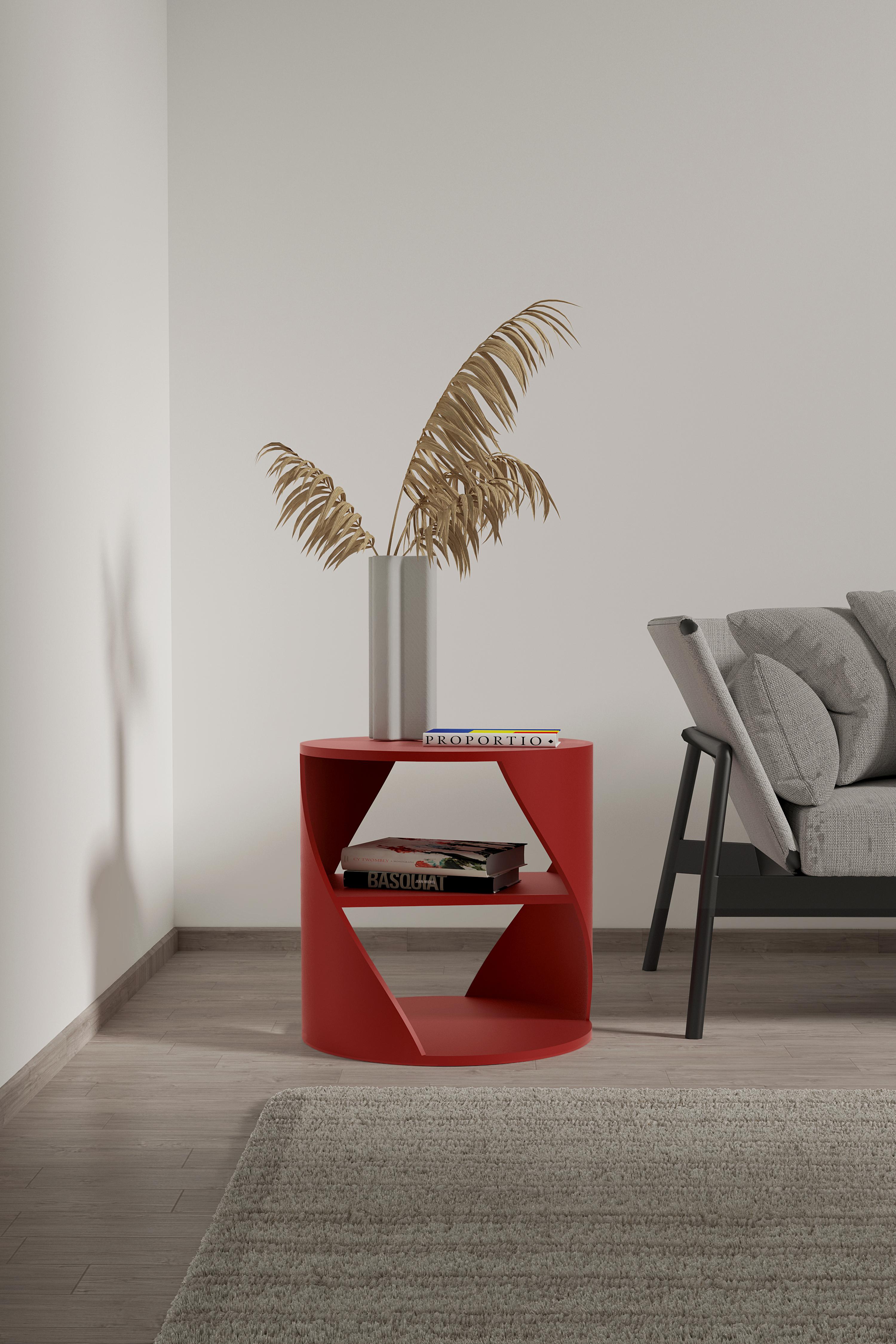 Set of two Red Decorative Nightstand, MYDNA Side Table by Joel Escalona
MYDNA is a chic and contemporary storage system inspired by the DNA concept: both by its sophisticated double helix shape, and by the metaphorical statement that everything you