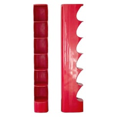 Set of Two Red Shelf Systems by Valerie Doubroucinskis for Rodier, 1960s