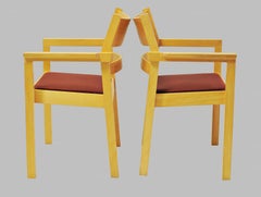 Set of Two Refinished Hans J. Wegner Armchairs in Beech, Choice of Upholstery