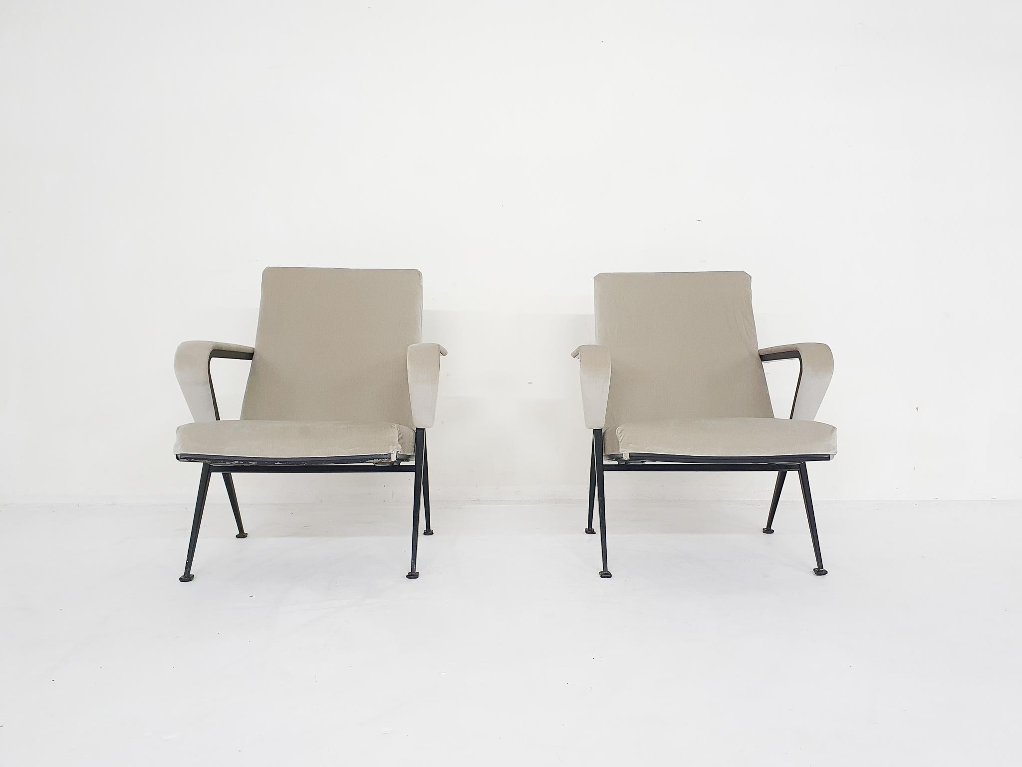 Mid-Century Modern Ensemble de deux chaises longues 