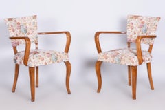 Ensemble de deux fauteuils Art Déco restaurés, par Jules Leleu, en hêtre, France, années 1930