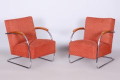 Set of Two Original Bauhaus Armchairs, by Mücke-Melder, Beech, Czech, 1930s