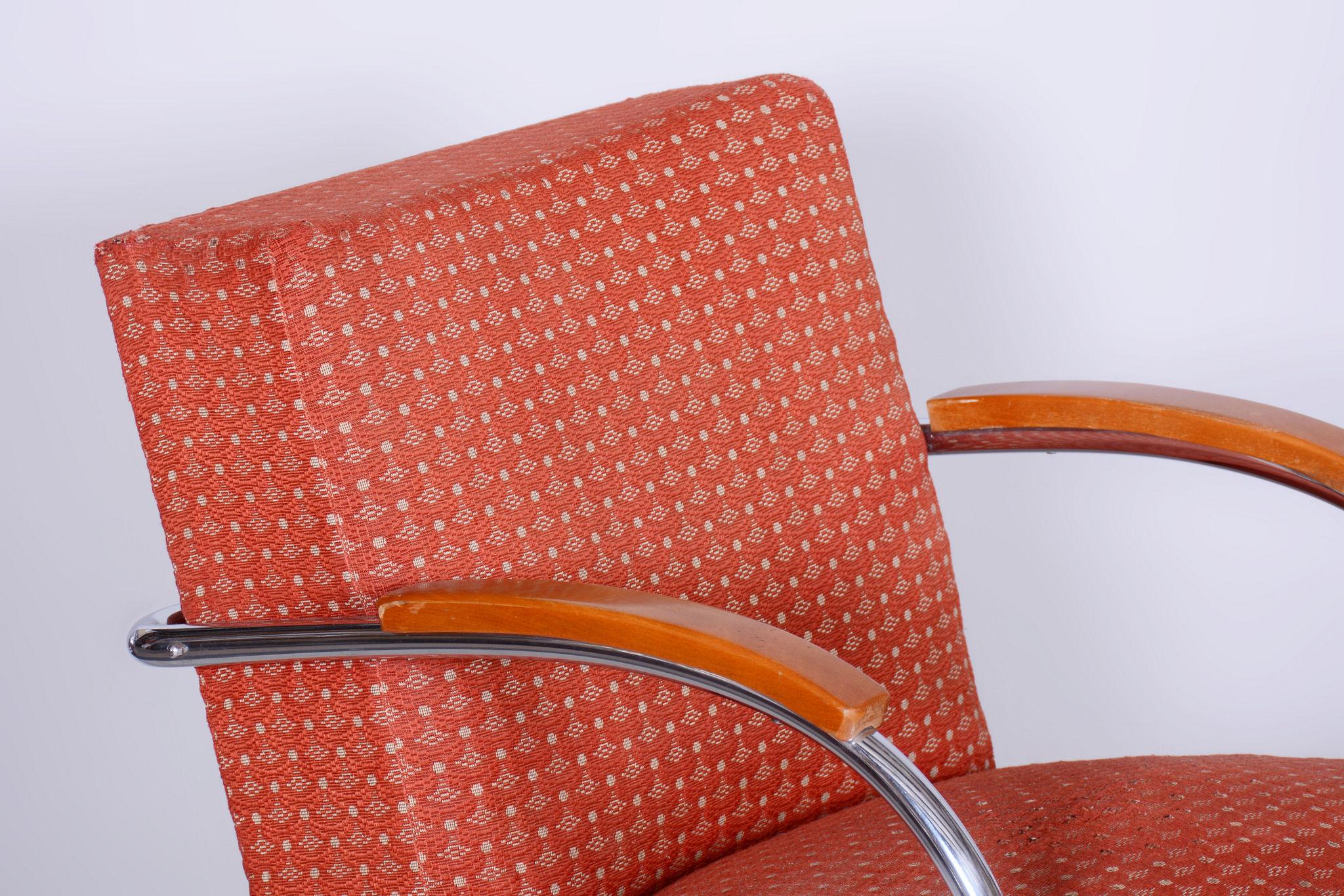 Set di due poltrone Bauhaus originali, di Mücke & Melder, in faggio, ceco, anni '30 In condizioni buone in vendita a Brandys nad Labem, Středočeský kraj