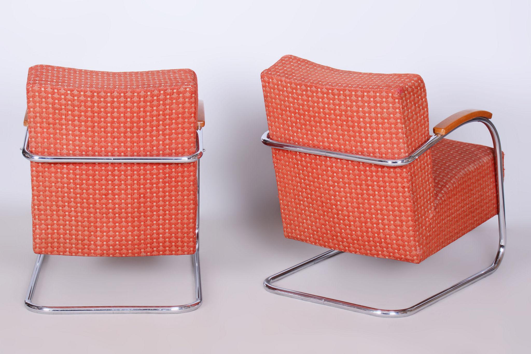 Set di due poltrone Bauhaus originali, di Mücke & Melder, in faggio, ceco, anni '30 in vendita 1