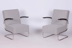 Set di due poltrone Bauhaus restaurate, di Mücke & Melder, cromo, ceco, anni '30