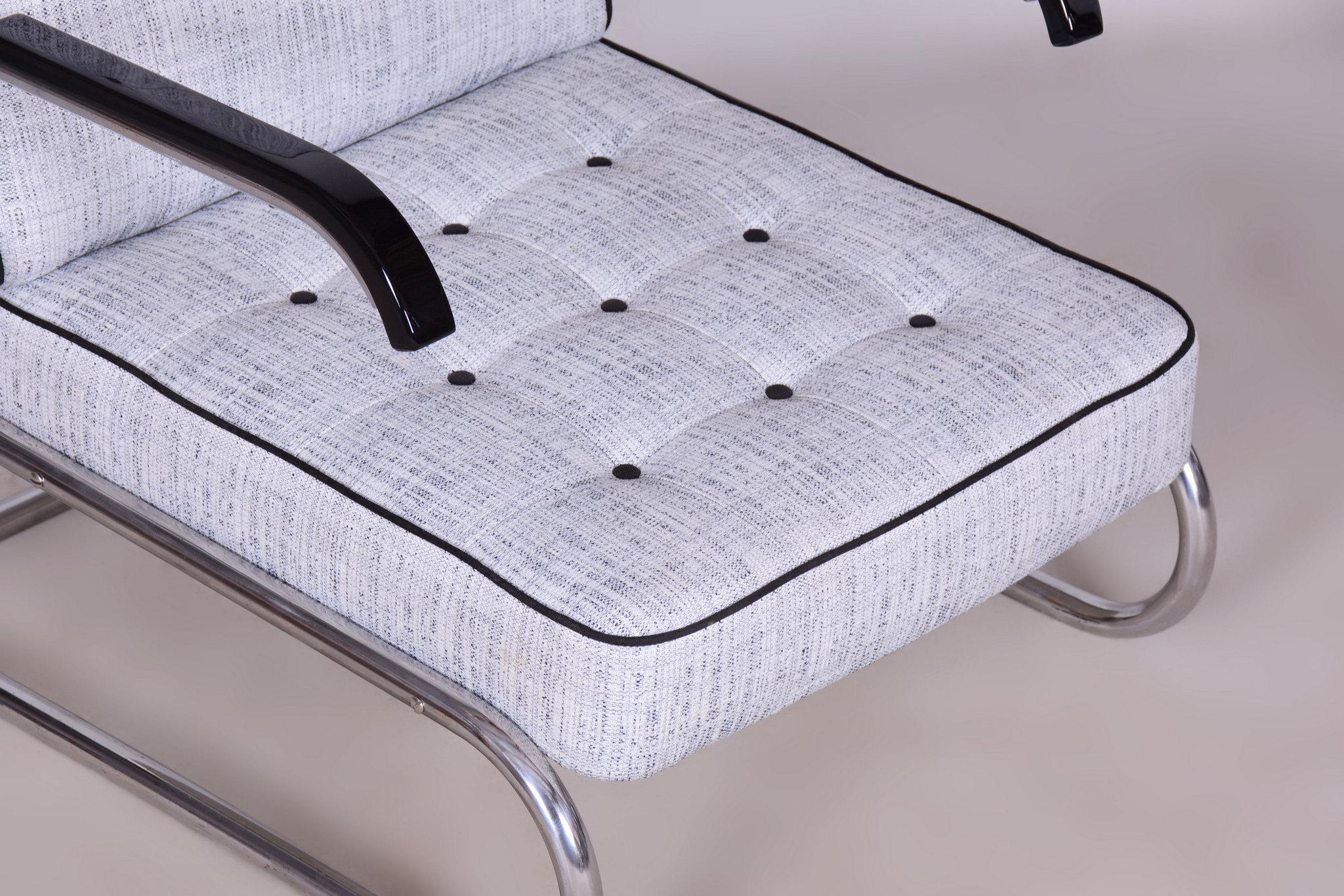 Ensemble de deux fauteuils Bauhaus restaurés, par Mücke & Melder, chrome, tchèque, années 1930 en vente 1