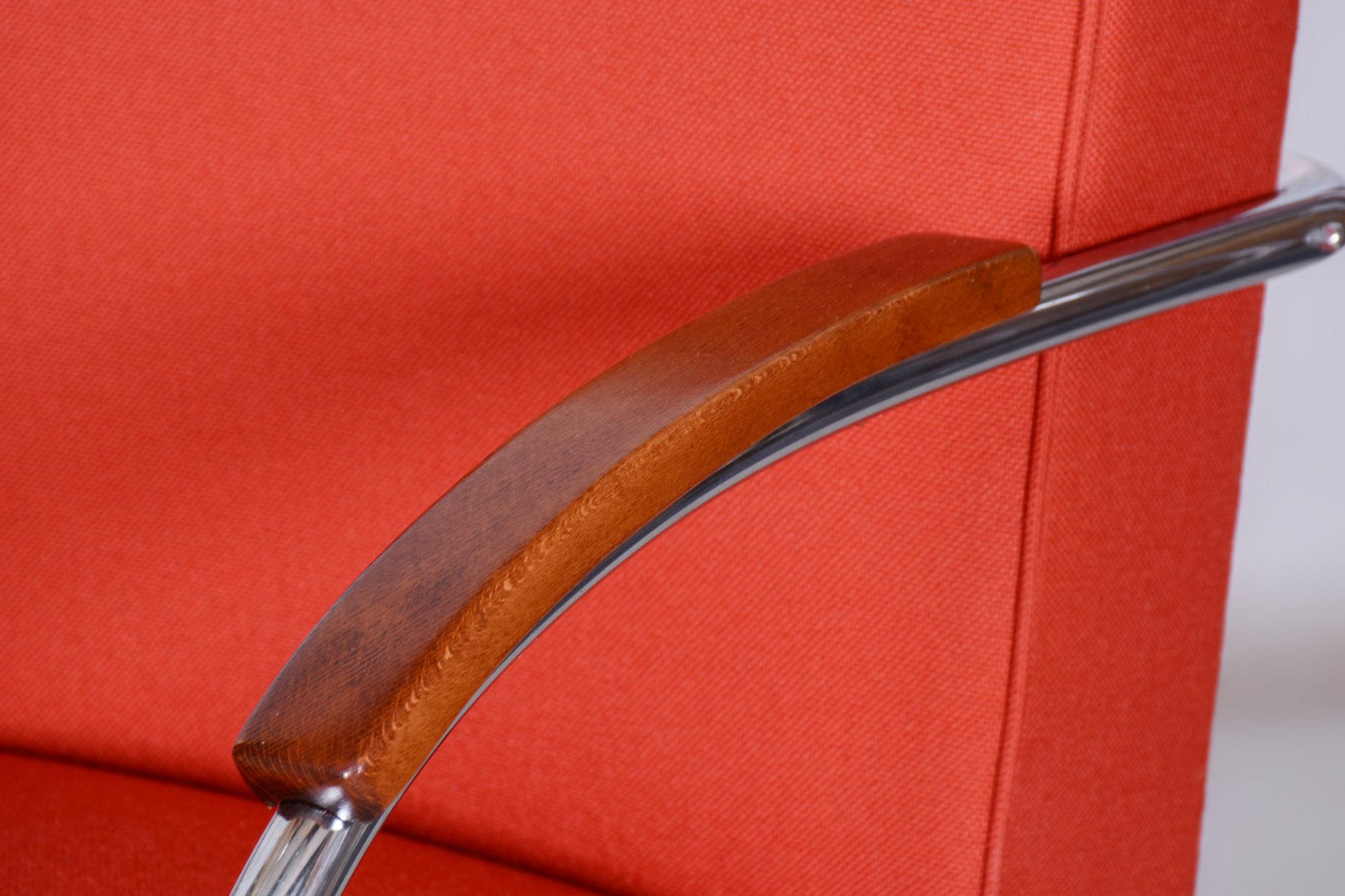 Ensemble de deux fauteuils Bauhaus restaurés, par Mücke & Melder, chrome, tchèque, années 1930 en vente 2