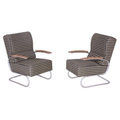 Set aus zwei restaurierten Bauhaus-Sesseln von Vichr a Spol., Chrom, Tschechisch, 1930er Jahre