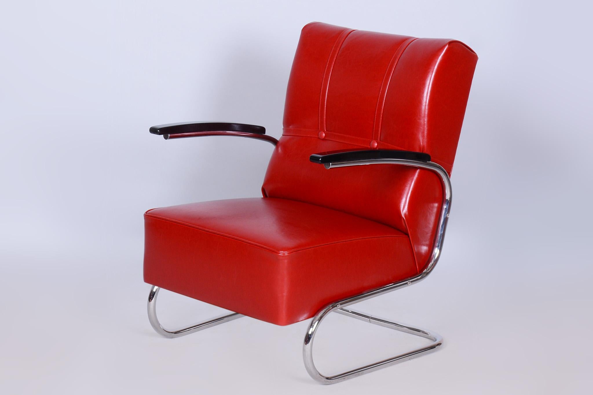 Set aus zwei restaurierten Bauhaus-Sesseln von Vichr a Spol., Chrom, Deutschland, 1930er Jahre im Zustand „Gut“ im Angebot in Brandys nad Labem, Středočeský kraj