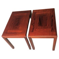 Vintage Set of Two Restored Danish 1970's Sidetables in Mahogany by Vejle Stole Fabrik