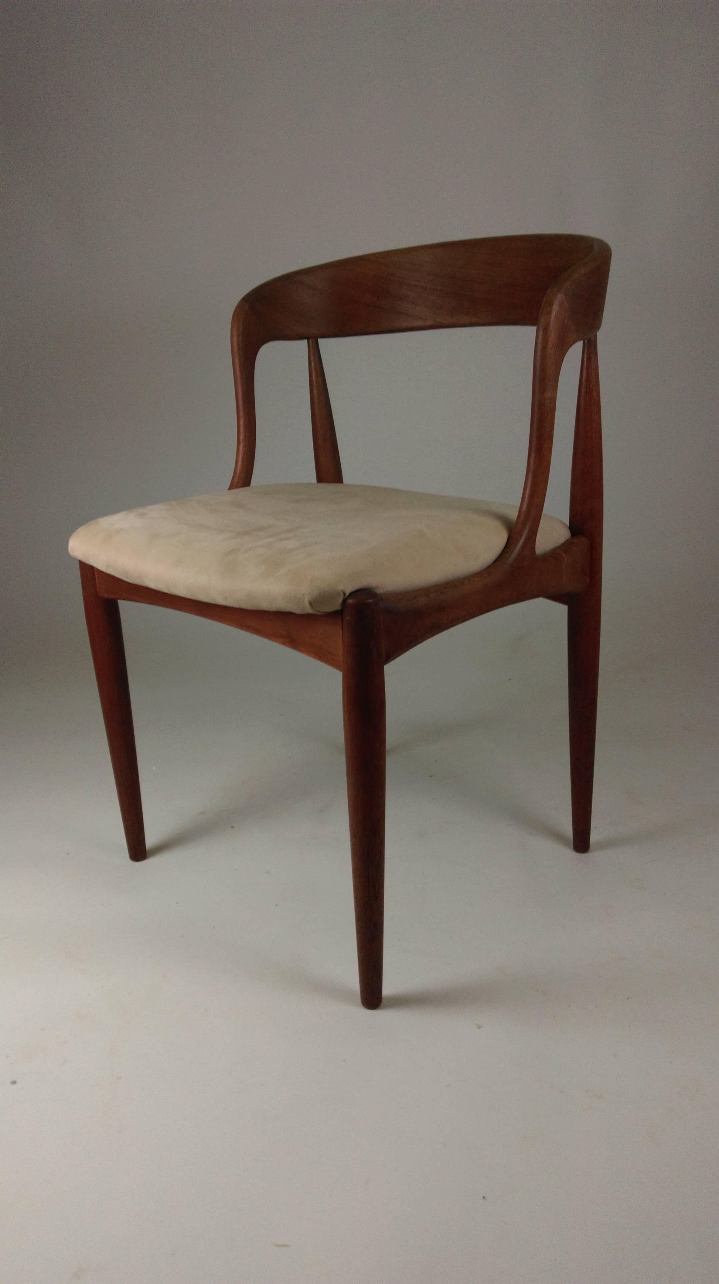 Scandinavian Modern Set of Two Restored Danish Johannes Anderasen Chairs in Teak, Inc- Reupholstery