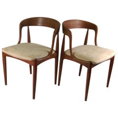 Set of Two Restored Danish Johannes Anderasen Chairs in Teak, Inc- Reupholstery
