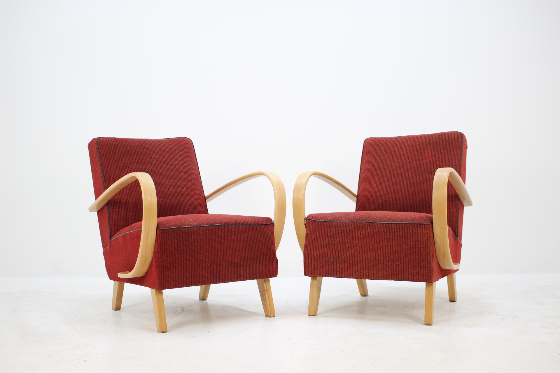 Set of Two Retro Armchairs by Jindřich Halabala, 1950's 5