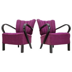 Set of Two Retro Armchairs Designed by Jindřich Halabala, 1940s