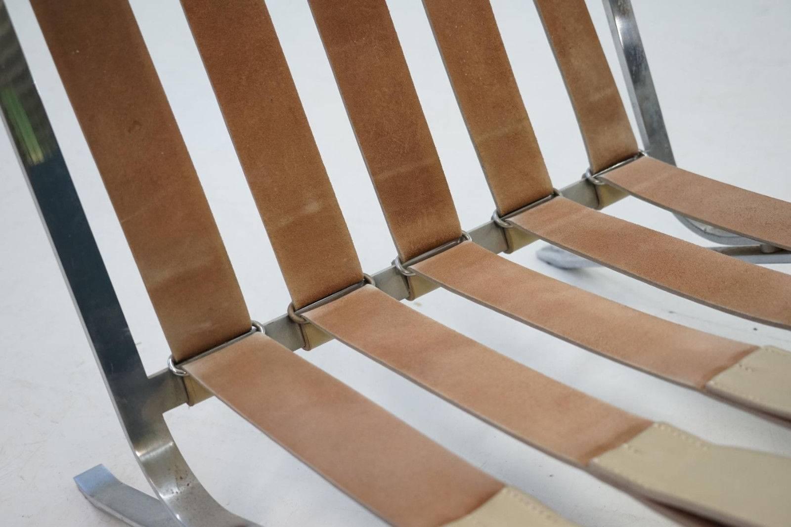 Set of Two RH-301 De Sede Flat Bar Lounge Chairs in Leather by Robert Haussmann 2