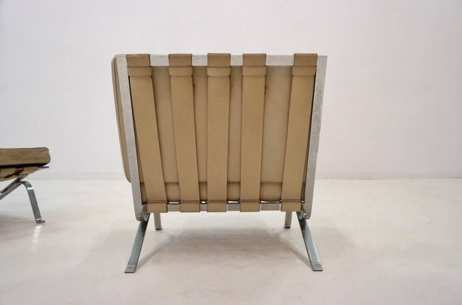 Set of Two RH-301 De Sede Flat Bar Lounge Chairs in Leather by Robert Haussmann 3