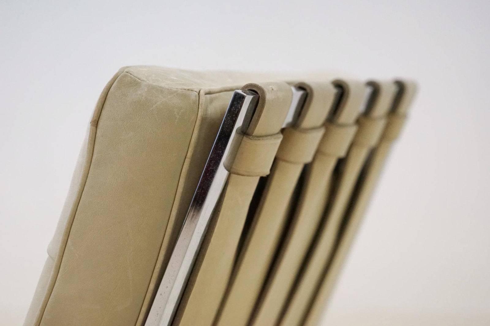 Mid-20th Century Set of Two RH-301 De Sede Flat Bar Lounge Chairs in Leather by Robert Haussmann