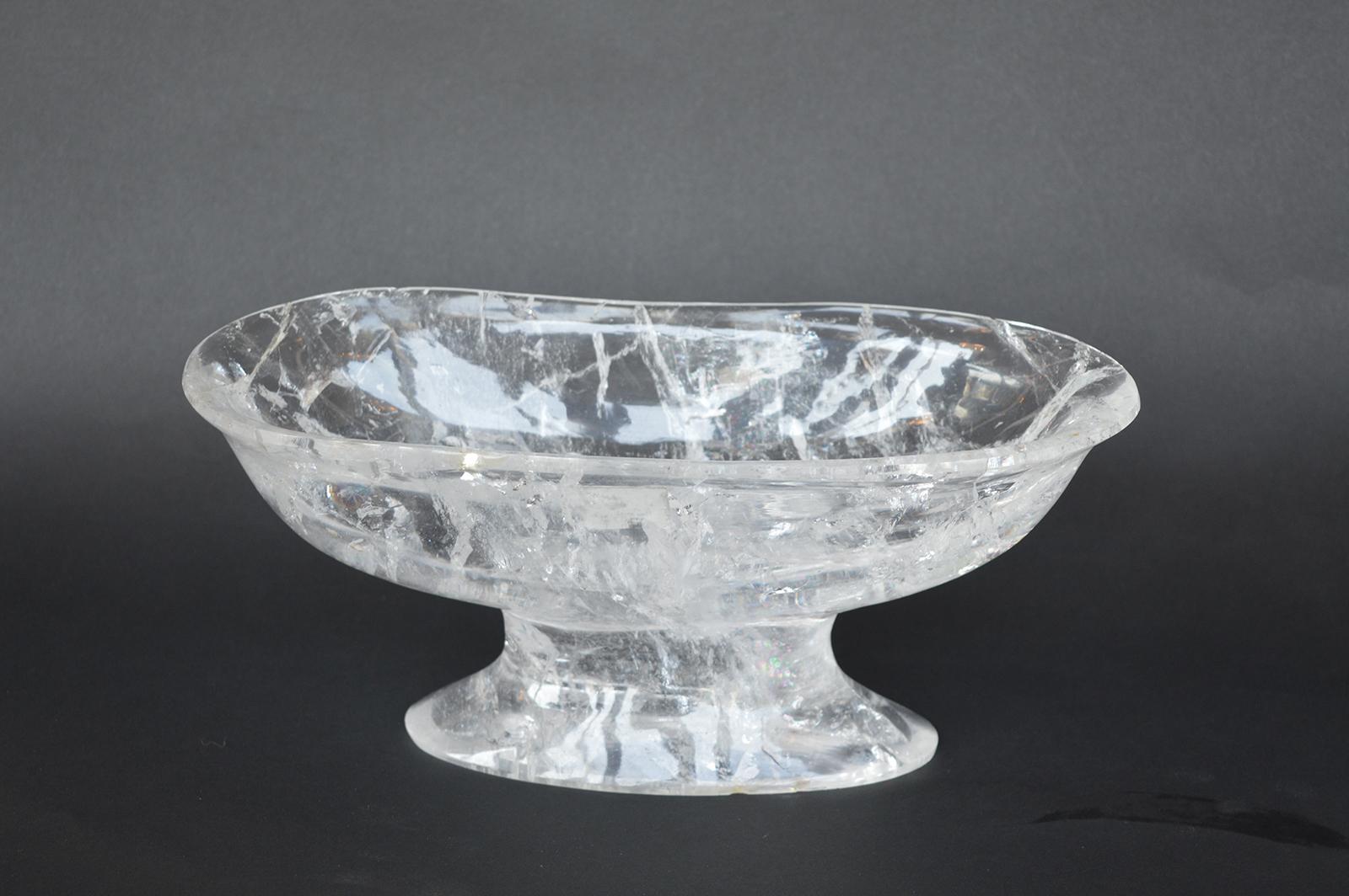 Set of two rock crystal bowls.