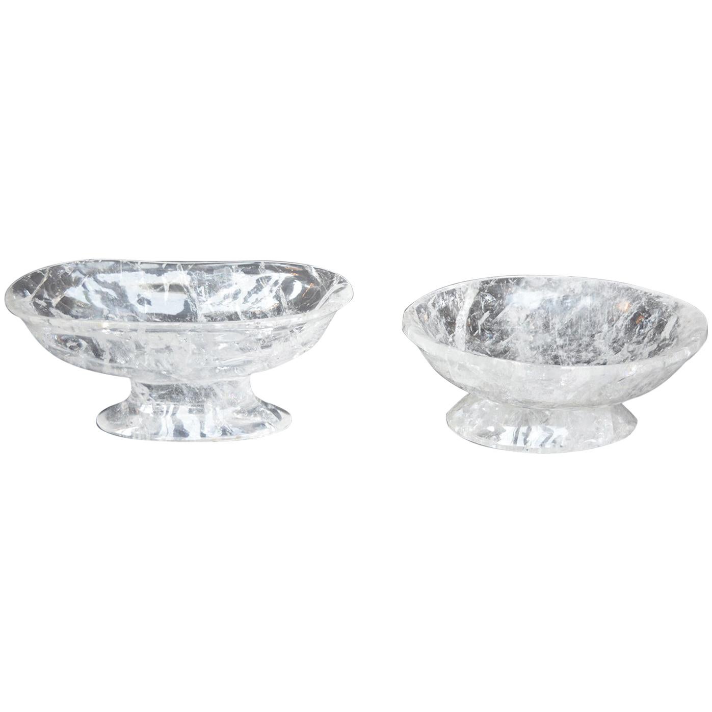 Set of Two Rock Crystal Bowls