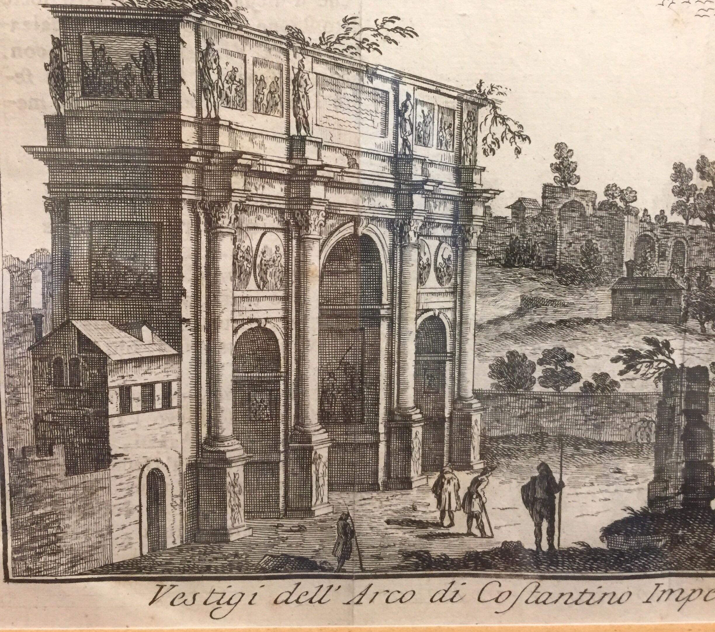 Neoclassical Roman Views Set of Two Italian Etchings Salmon Albrizzi Venice 1751 For Sale 5