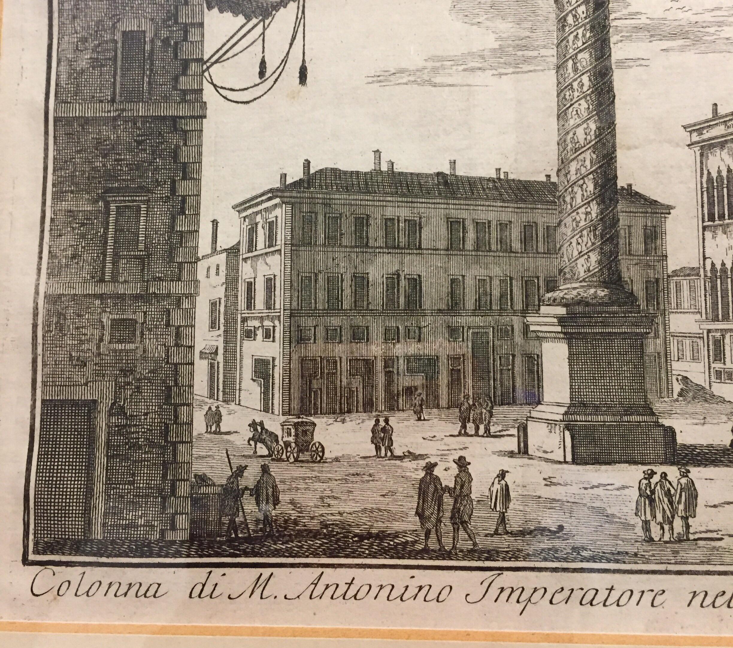 Neoclassical Roman Views Set of Two Italian Etchings Salmon Albrizzi Venice 1751 In Good Condition For Sale In Milano, MI