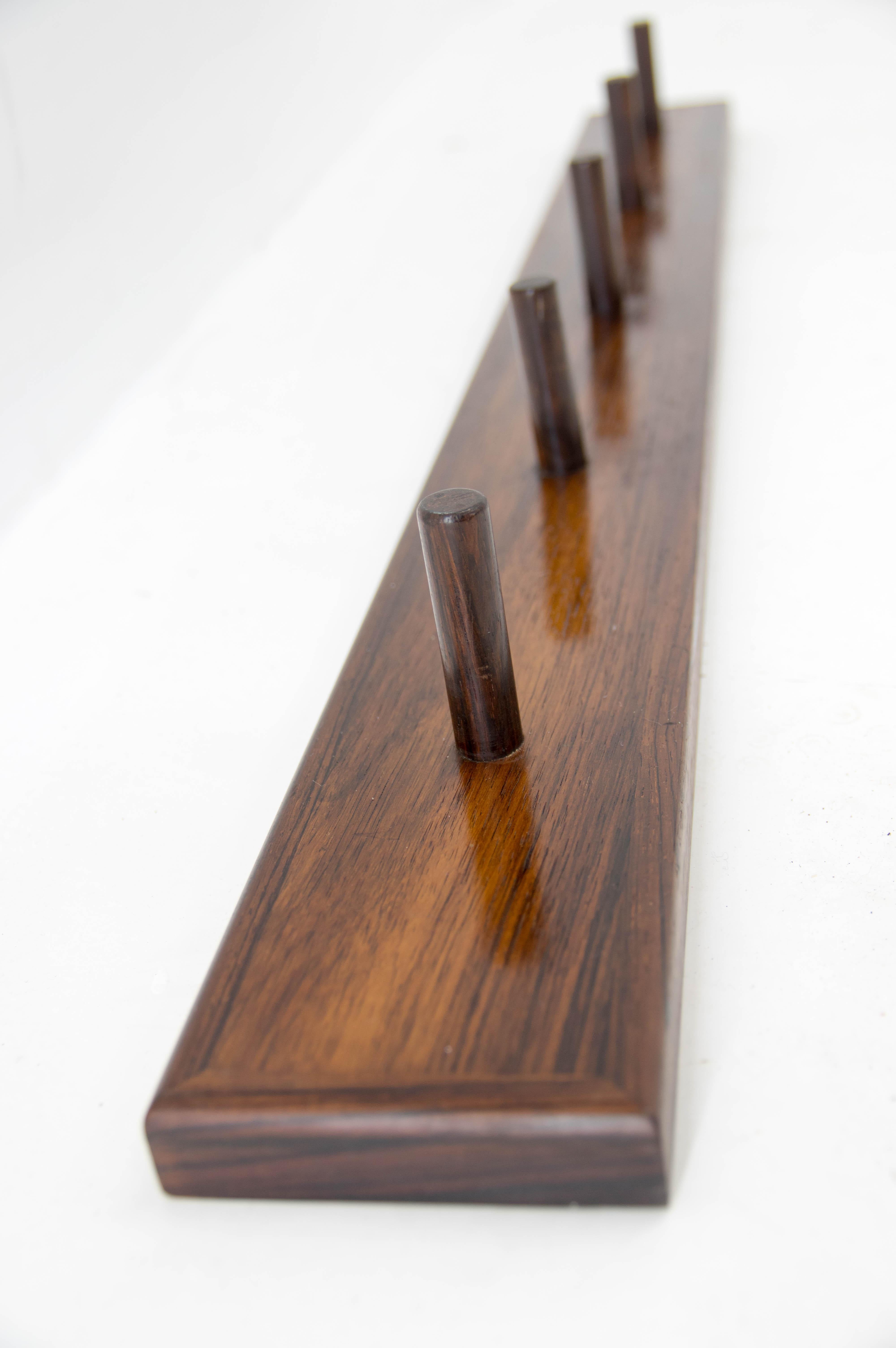 Late 20th Century Set of Two Rosewood Wall Hangers, Denmark, 1970s For Sale