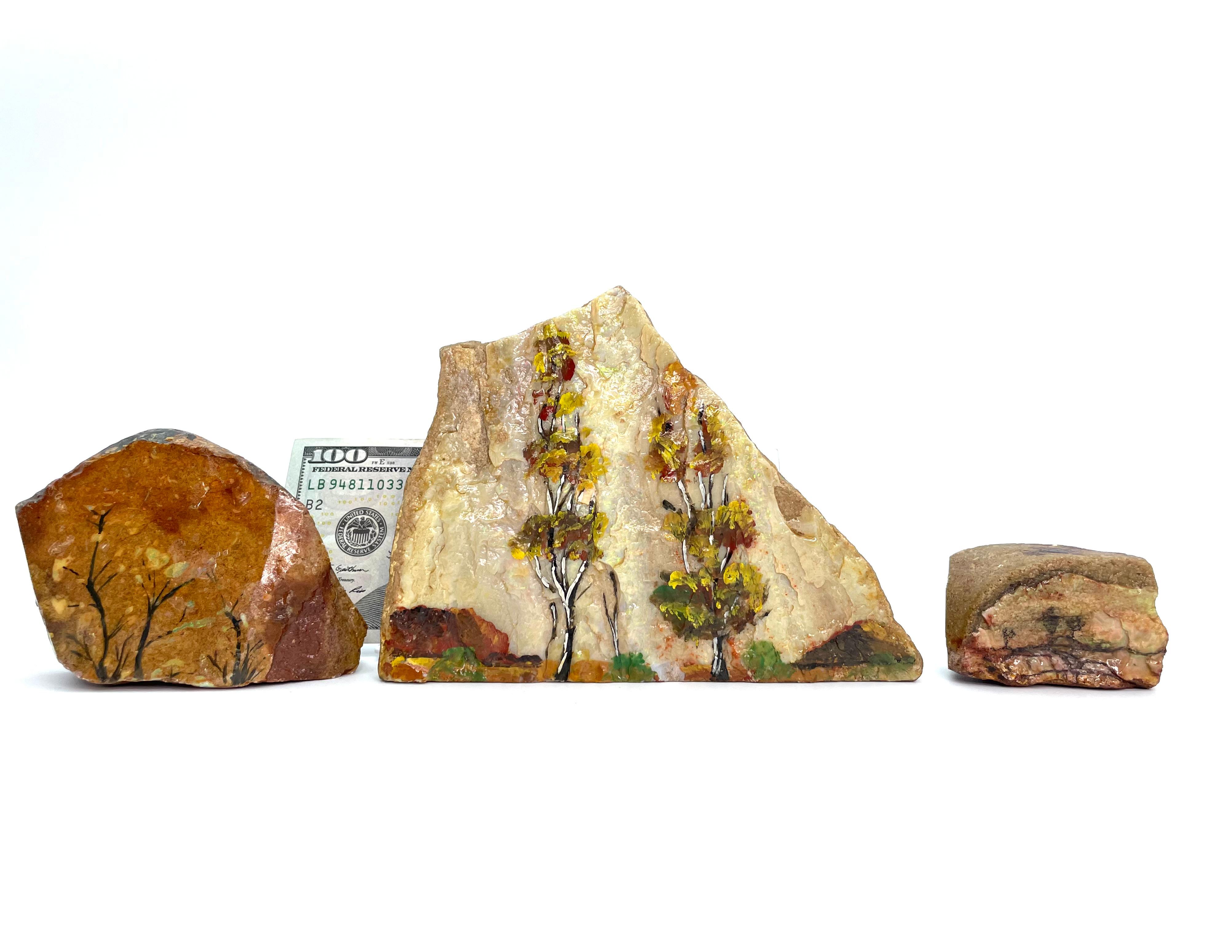 Set aus zwei groben australischen Opalgemälden, Ornamental Display-Accessoires im Angebot 2