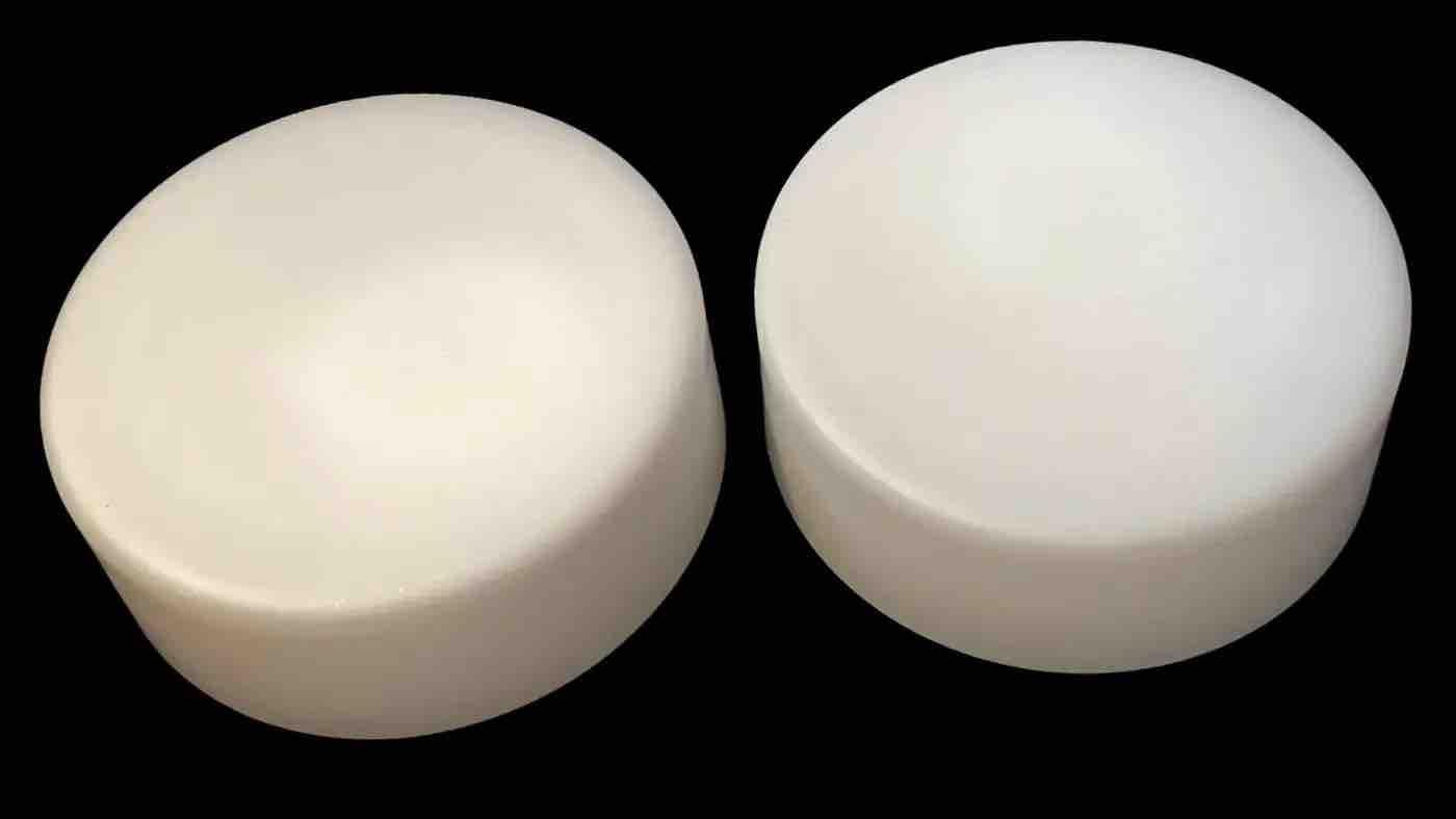 Mid-Century Modern Set of Two Round Bauhaus Opaline Milk Glass Flush Mount by RZB Leuchten, 1960s For Sale