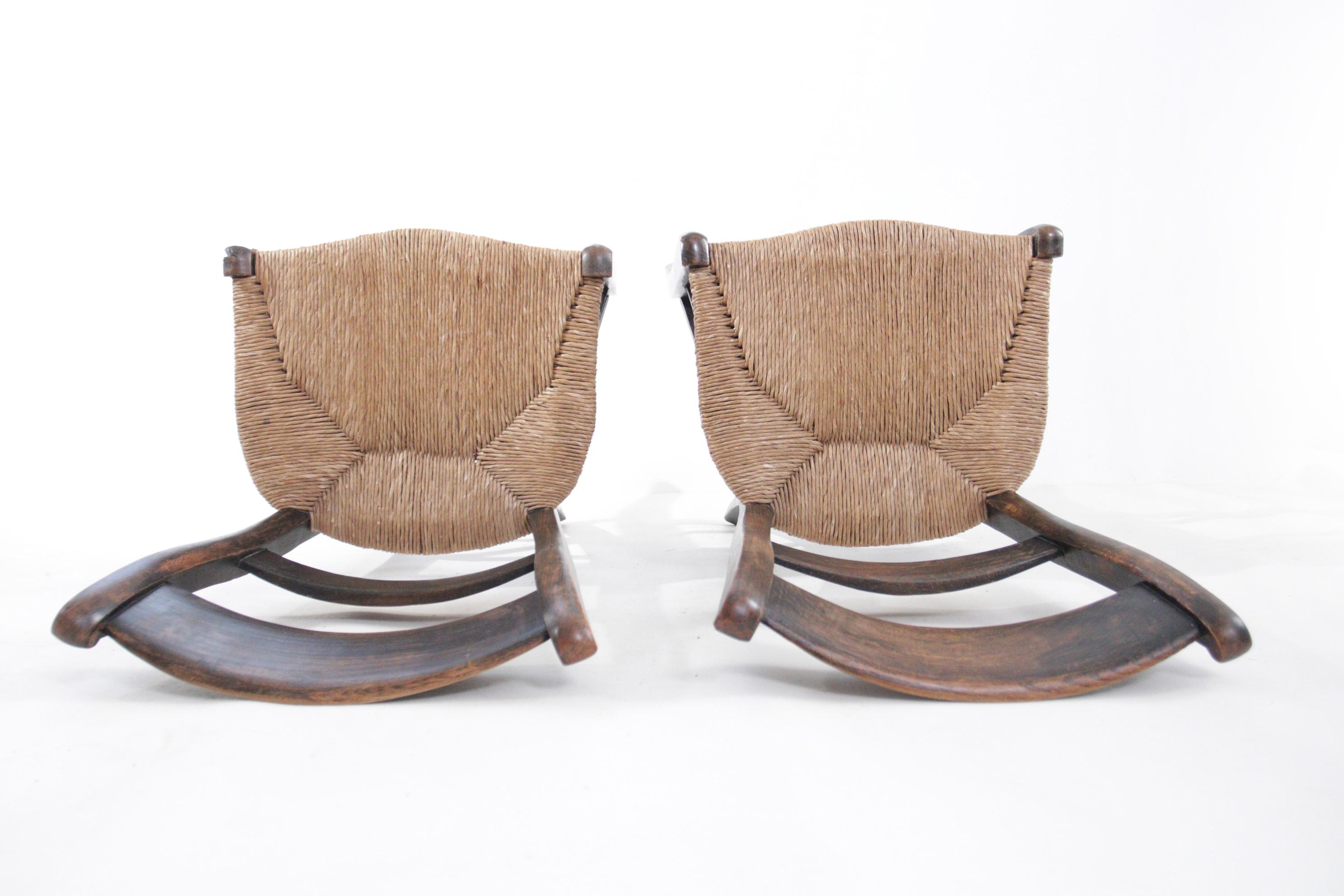Set of two Rural French Rush chairs For Sale 9