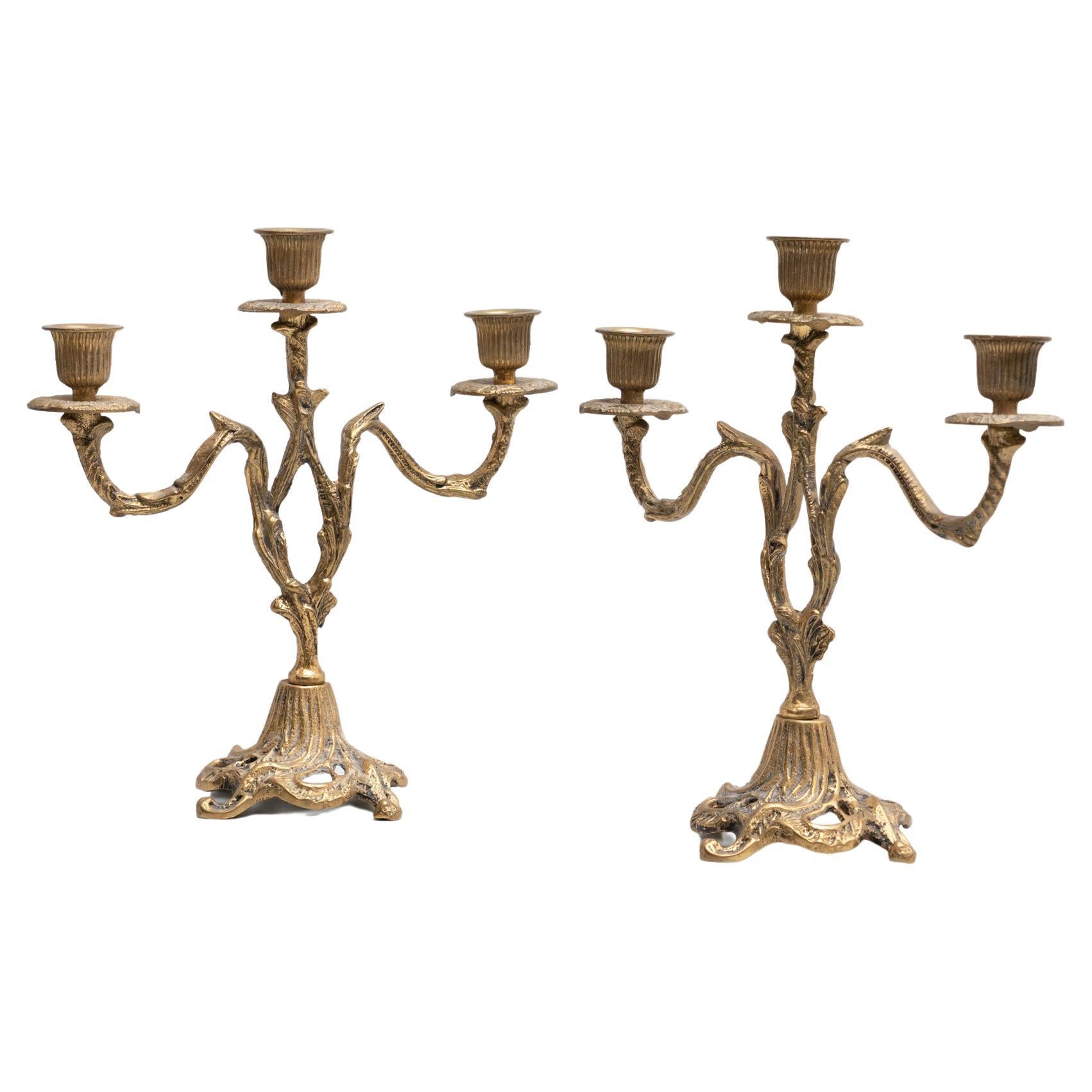 Two Brass Candle and Match Holder for Wine Cellar For Sale at 1stDibs