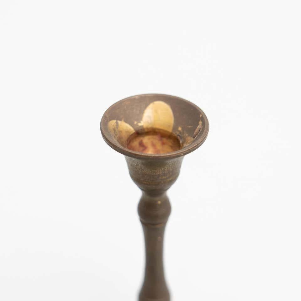 Set di due portacandele rustici in ottone - CIRCA 1950, Made in Spain. in vendita 1