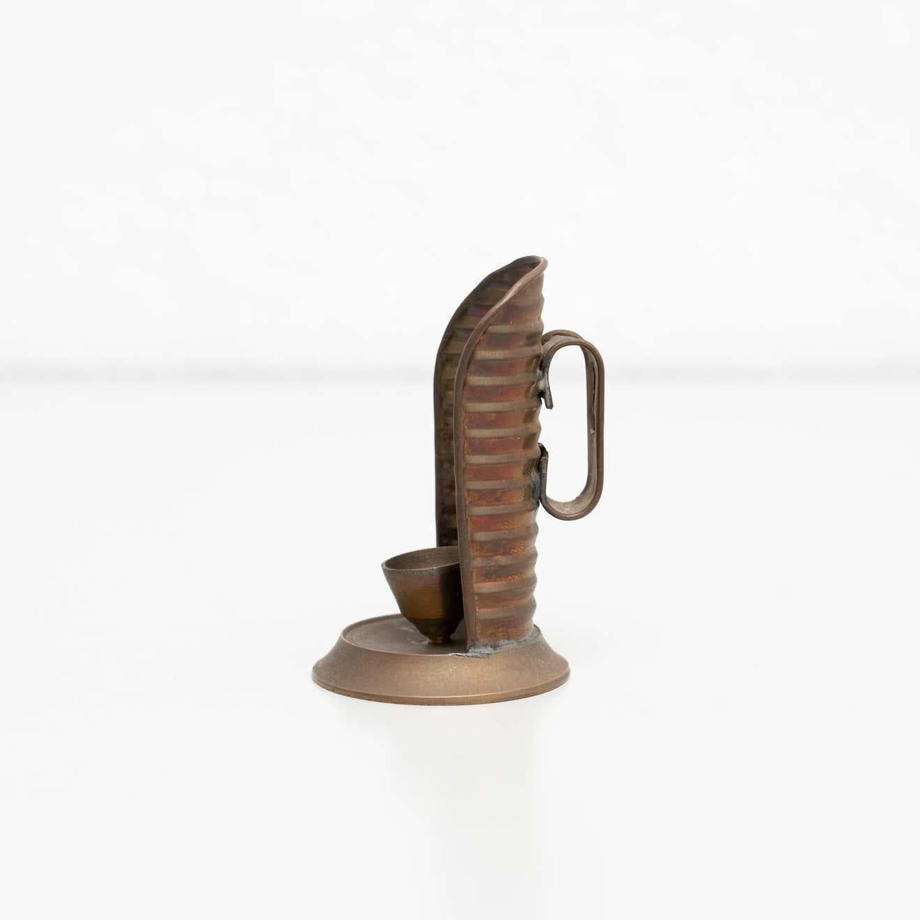 Set di due portacandele rustici in ottone - CIRCA 1950, Made in Spain. in vendita 2