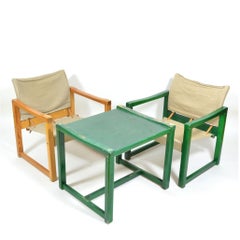 Set of Two Safari Chairs and Table in Style of Diana Chairs from Karin Mobring