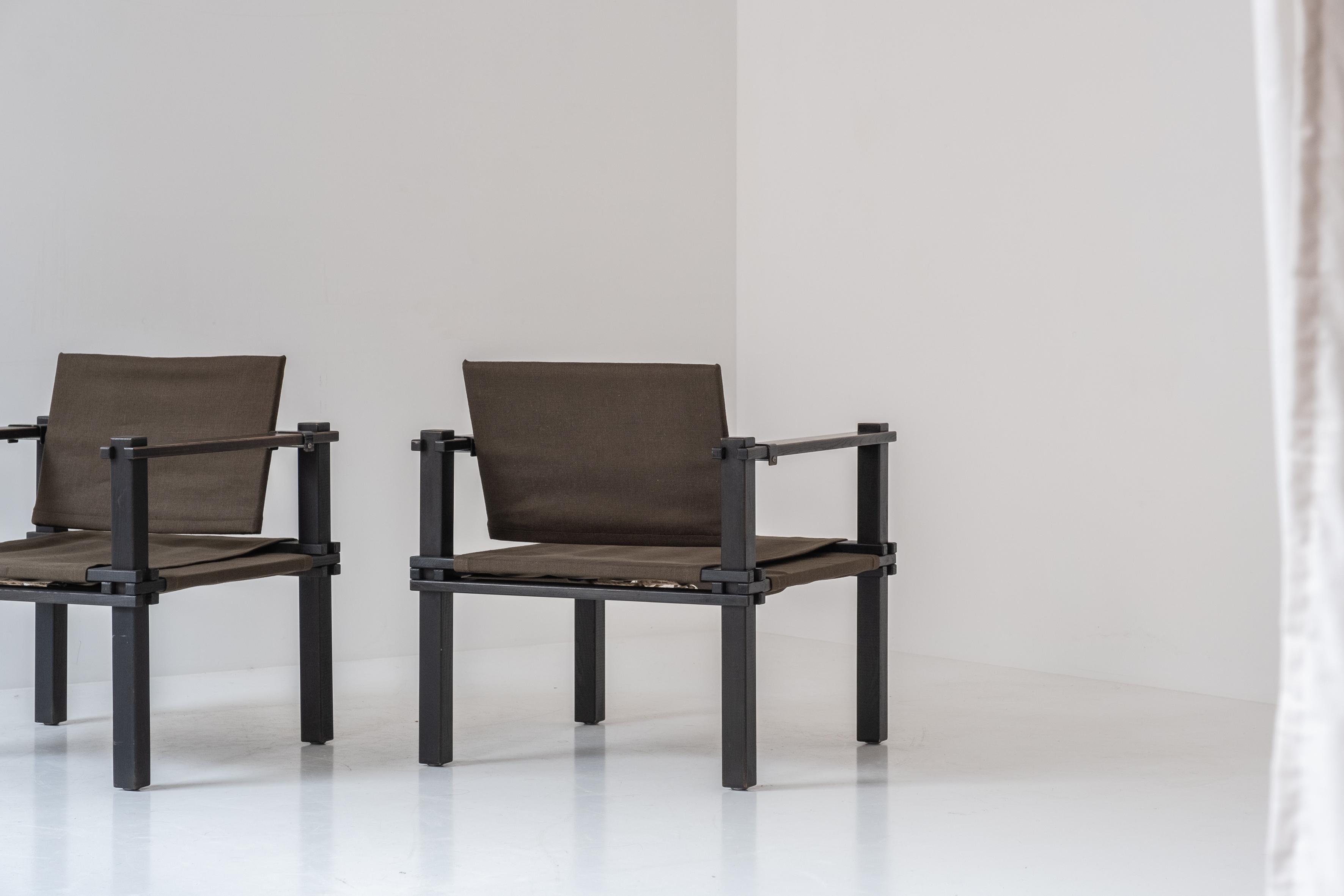 Set of Two Safari Easy Chairs by Gerd Lange for Bofinger, Germany, 1960s In Good Condition In Antwerp, BE