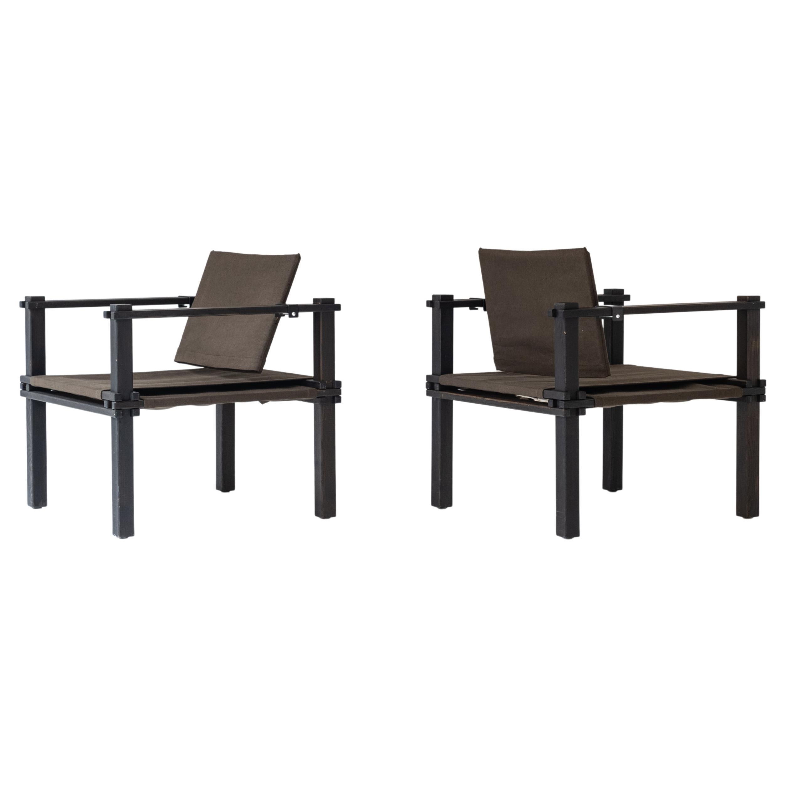 Set of Two Safari Easy Chairs by Gerd Lange for Bofinger, Germany, 1960s For Sale