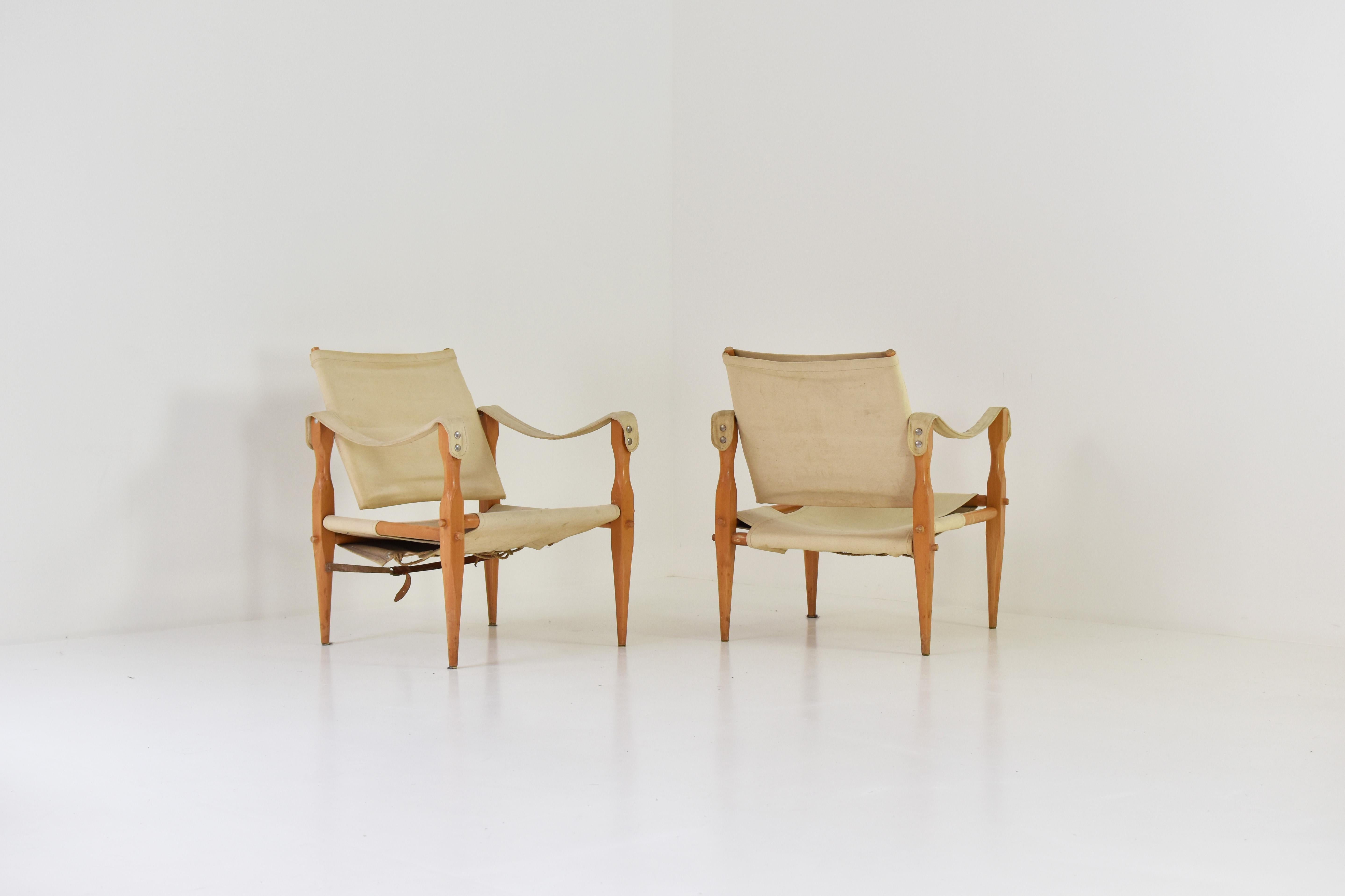 Scandinavian Modern Set of Two ‘Safari’ Lounge Chairs from Denmark, Produced in the 1960’s