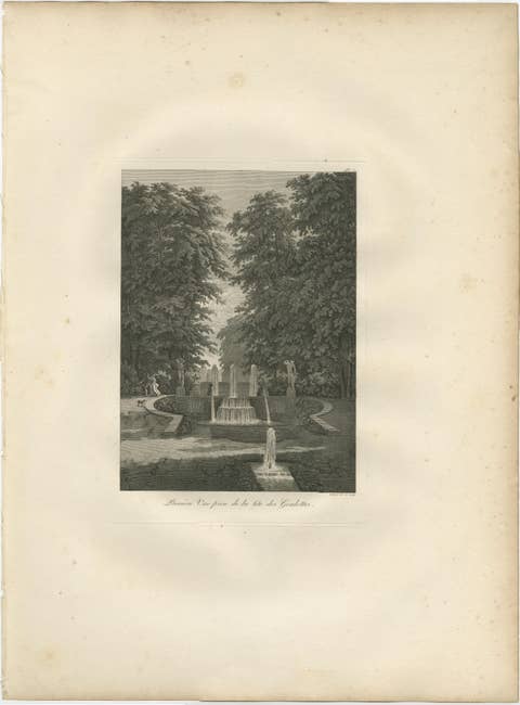 Set of Two Saint-Cloud Garden Fountain Engravings by Baltard, Paris, 1803