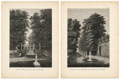 Set of Two Saint-Cloud Garden Fountain Engravings by Baltard, Paris, 1803