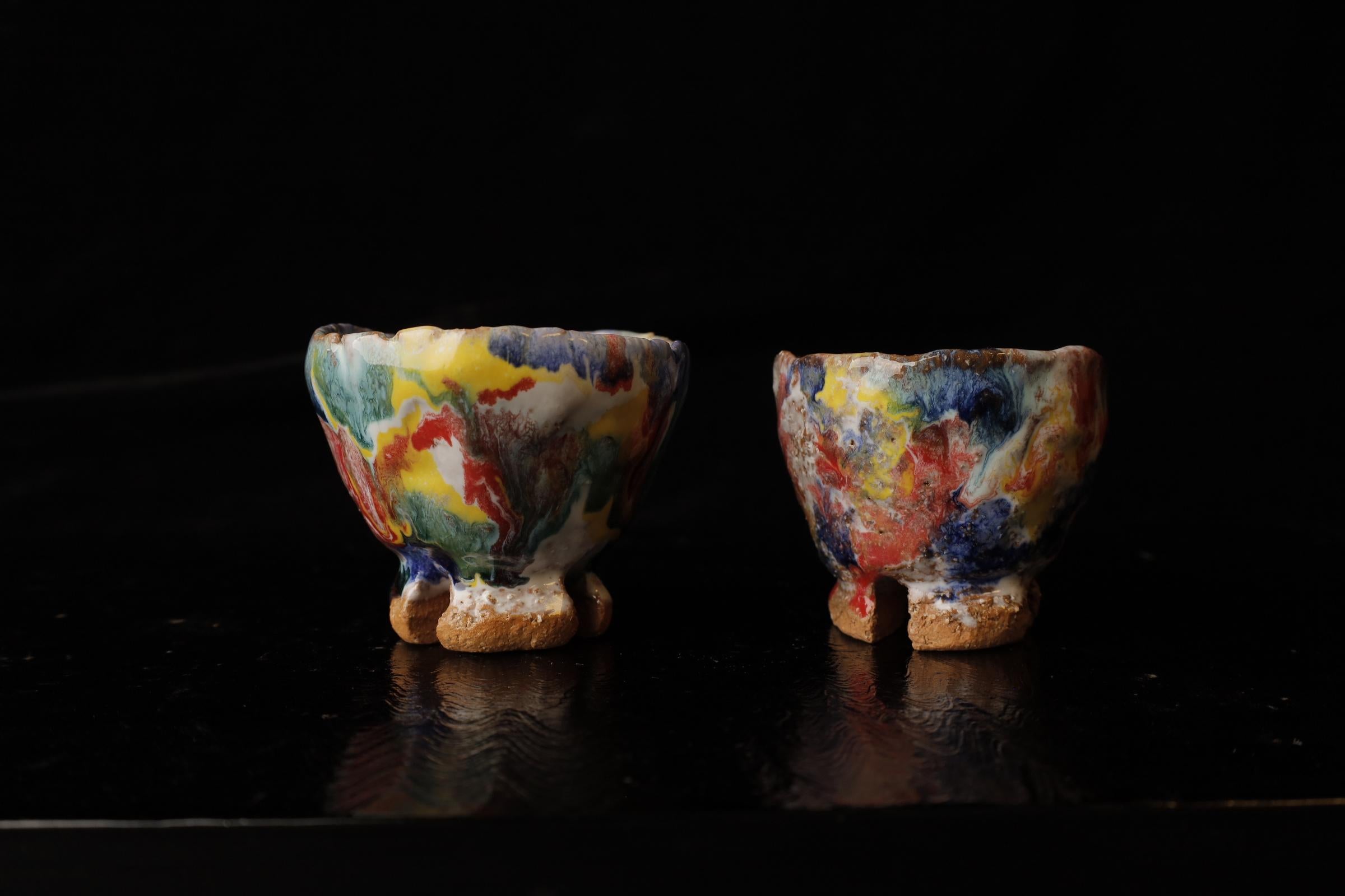 XXIe siècle et contemporain Ensemble de deux tasses à sake de Seigan, célèbre potier Hagi en vente