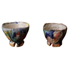 Ensemble de deux tasses à sake de Seigan, célèbre potier Hagi