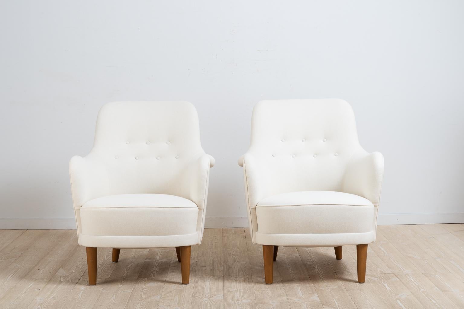 Swedish Set of Two 'Samsas' Armchairs by Carl Malmsten