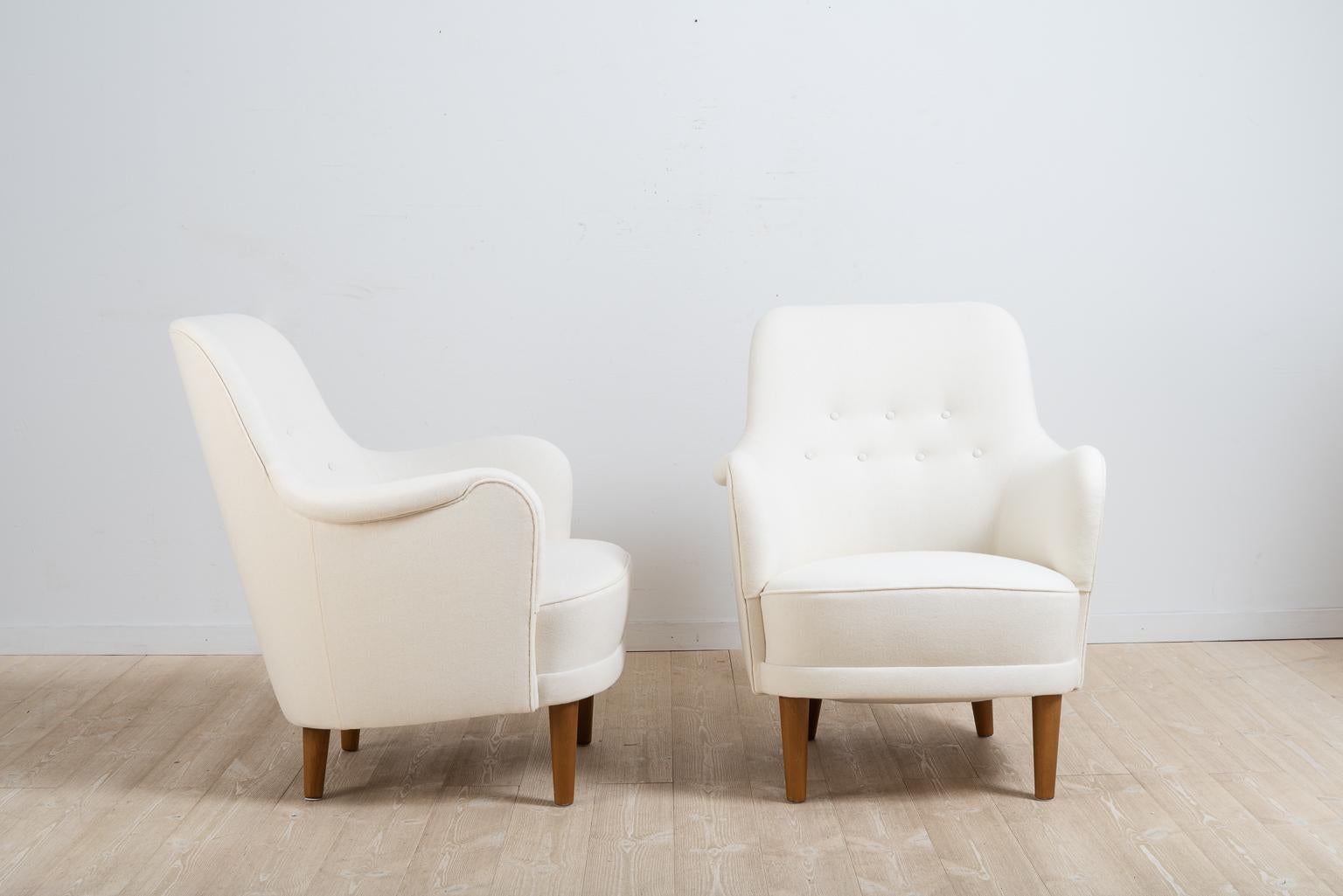 Set of Two 'Samsas' Armchairs by Carl Malmsten In Good Condition In Kramfors, SE