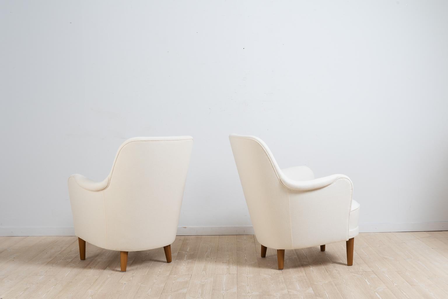 Wool Set of Two 'Samsas' Armchairs by Carl Malmsten